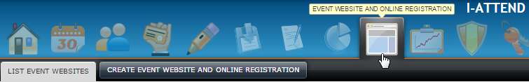 Create custom website and online registration tools for your events